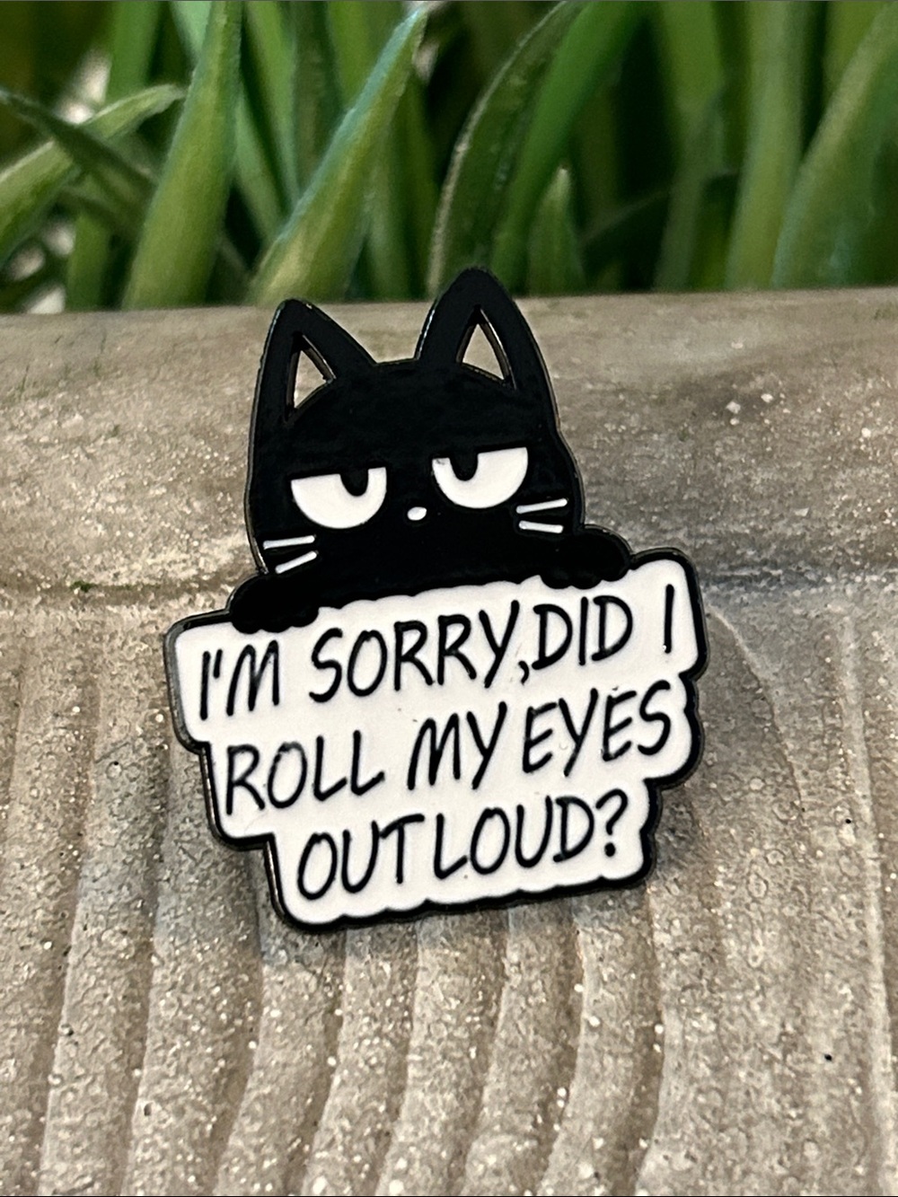 Black Cat Sarcastic Enamel Pin – Pet Accessory